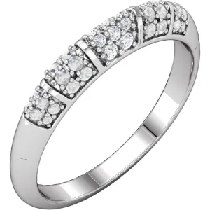 14k White Gold Accented Knife-Edge Band, Size 7