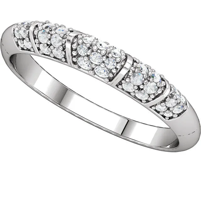 14k White Gold Accented Knife-Edge Band, Size 7