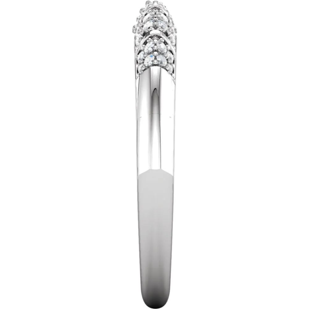 14k White Gold Accented Knife-Edge Band, Size 7