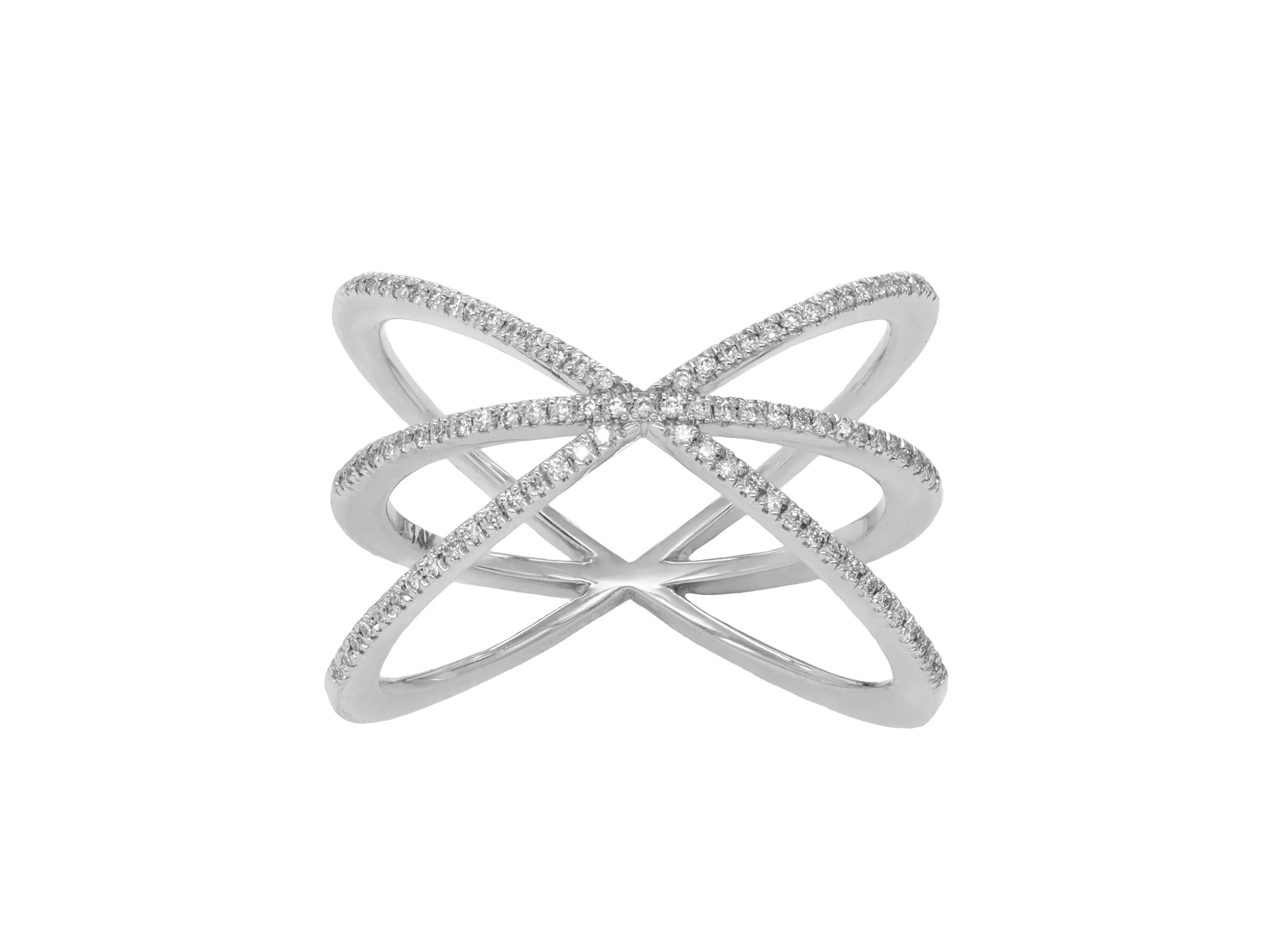 14k White Gold Diamond Orbit Ring