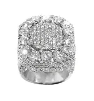 14K White Gold Diamond Ring 14.59 Ctw