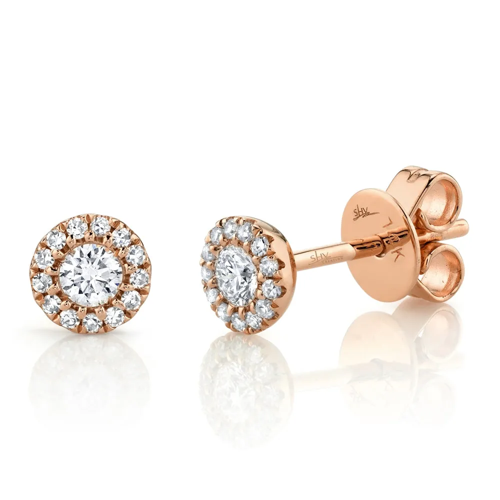 14k White Gold Diamond Stud Earrings