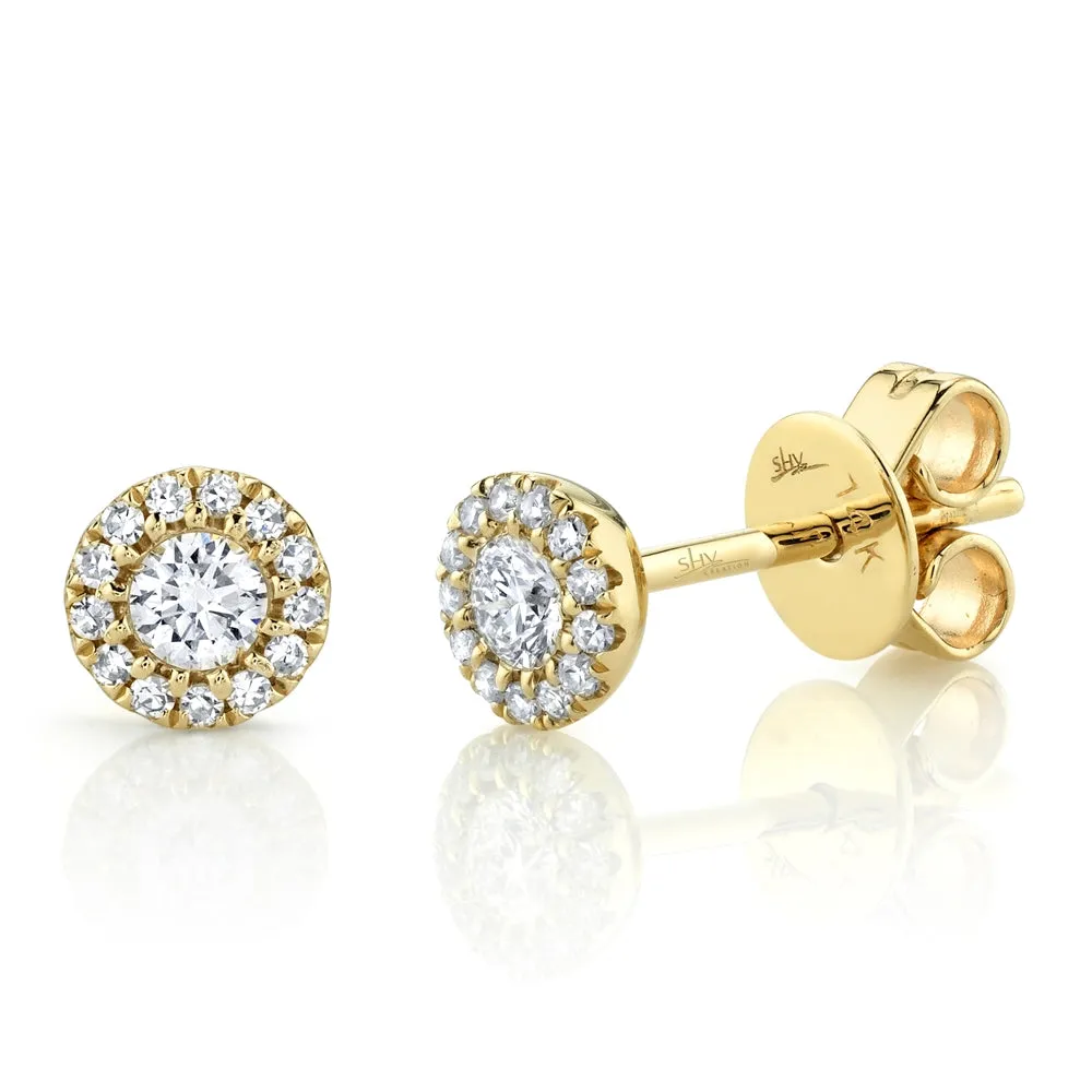 14k White Gold Diamond Stud Earrings