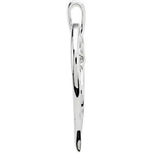 14k White Gold Heart Peace Sign Pendant