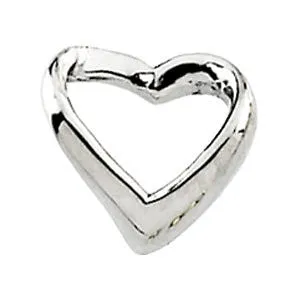 14k White Gold Heart Pendant
