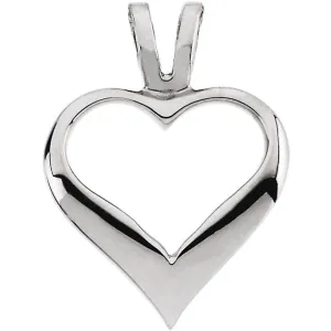 14k White Gold Heart Pendant