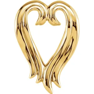 14k White Gold Heart Shape Pendant Enhancer