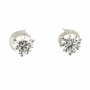 14K White Gold Lab-Grown Diamond Stud Earrings (2.32ctw)