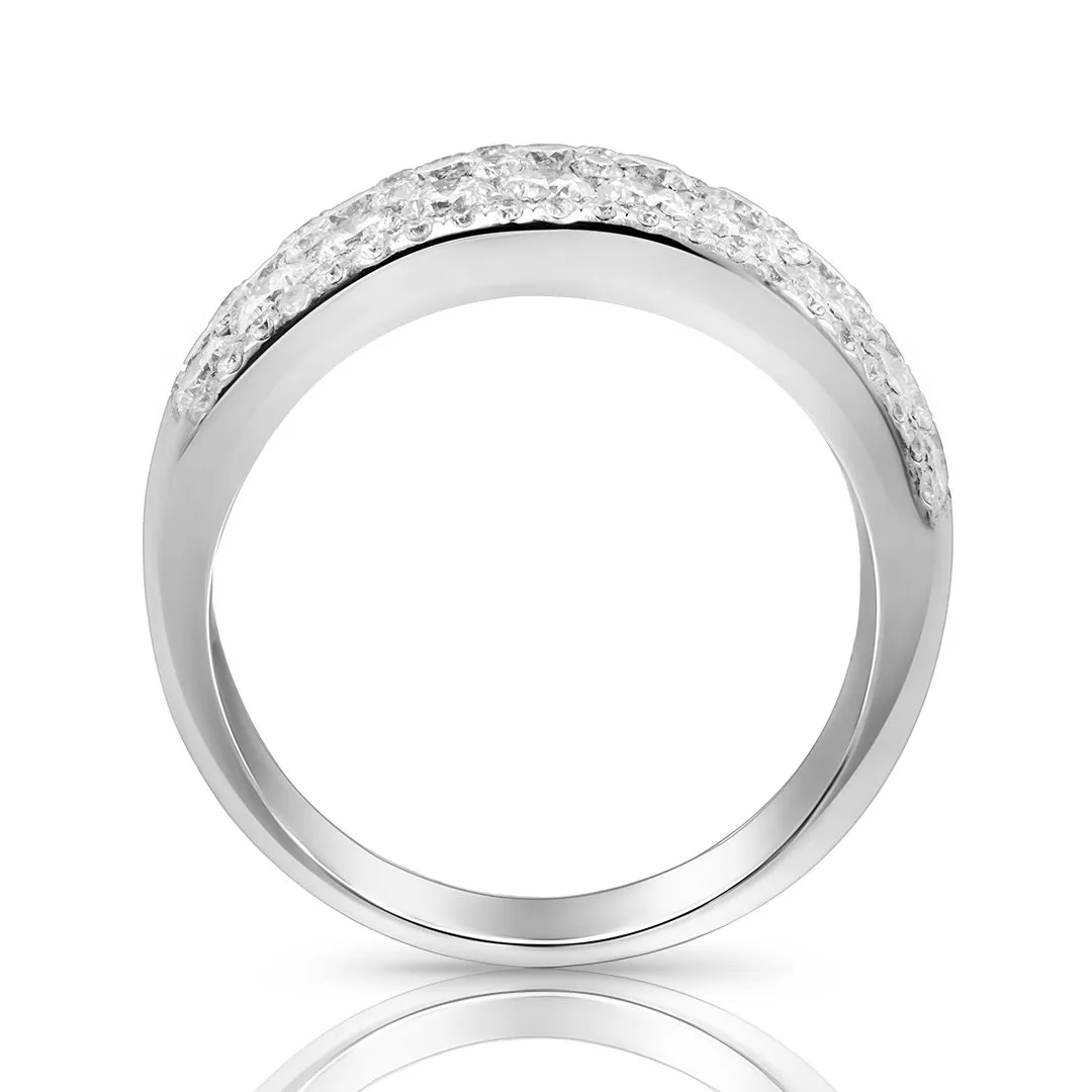 14k White Gold Modern Diamond Half Band 4.33 Ctw