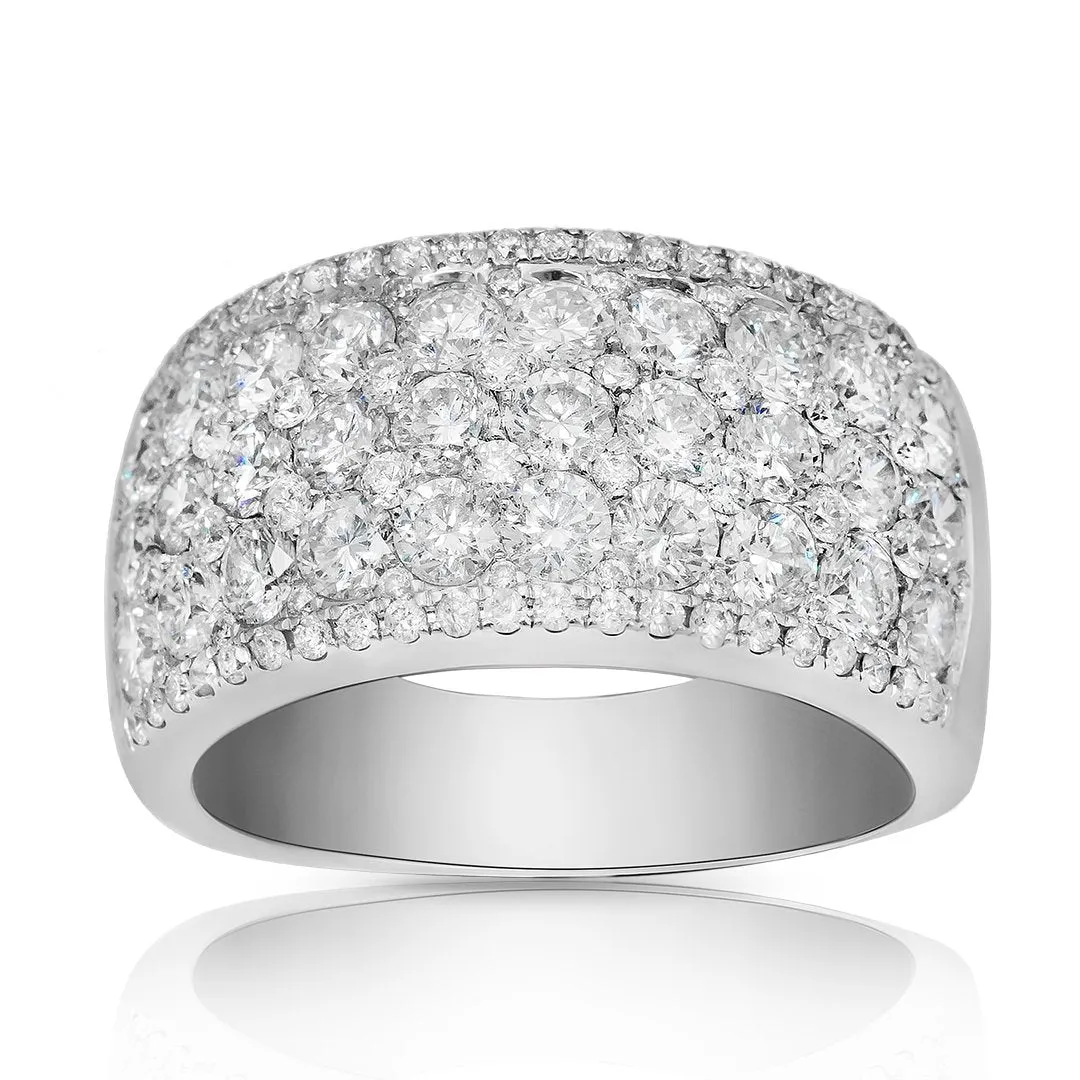 14k White Gold Modern Diamond Half Band 4.33 Ctw