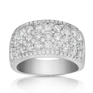 14k White Gold Modern Diamond Half Band 4.33 Ctw