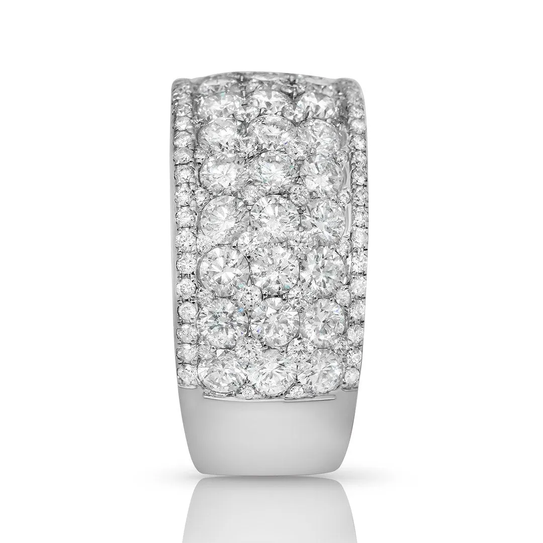 14k White Gold Modern Diamond Half Band 4.33 Ctw