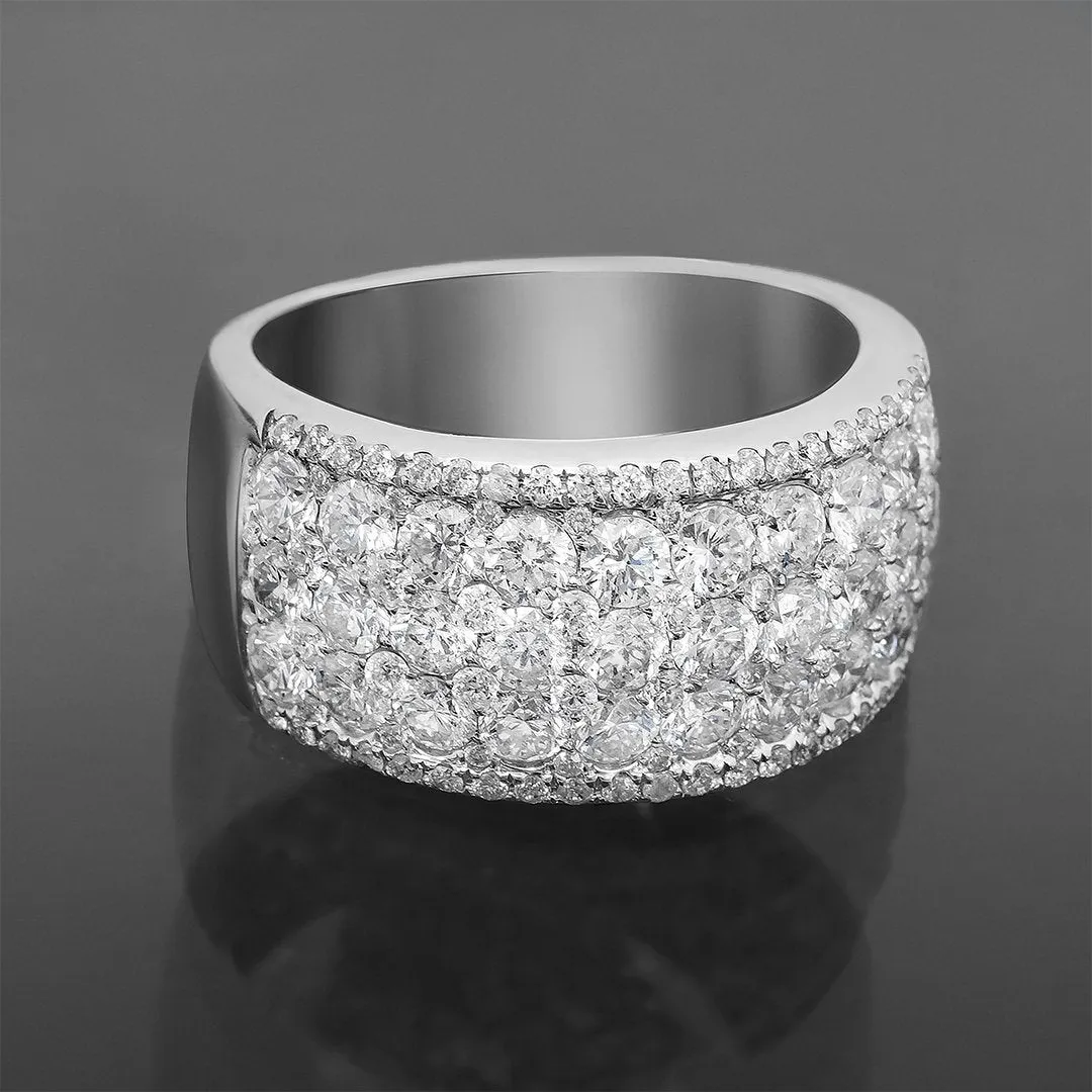 14k White Gold Modern Diamond Half Band 4.33 Ctw