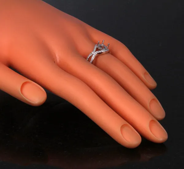 14K White Gold Semi-mount Diamond Ring