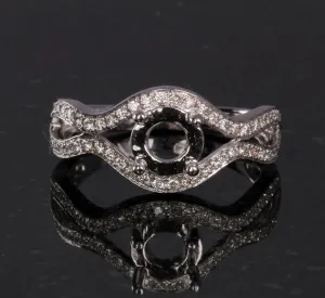 14K White Gold Semi-mount Diamond Ring