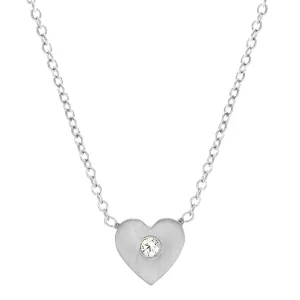 14k White Mini Heart-Shaped Diamond Necklace (0.02.ct.tw)