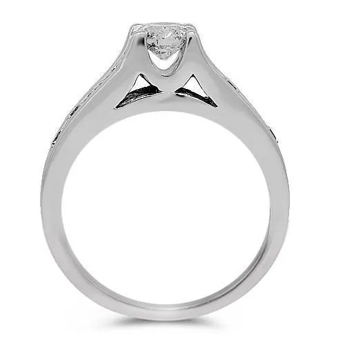 14K White Solid Gold Diamond Bridal Ring Set 3.48 Ctw