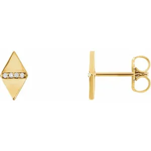 14K Yellow .025 CTW Diamond Geometric Earrings