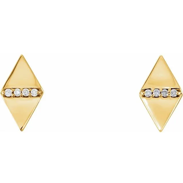 14K Yellow .025 CTW Diamond Geometric Earrings