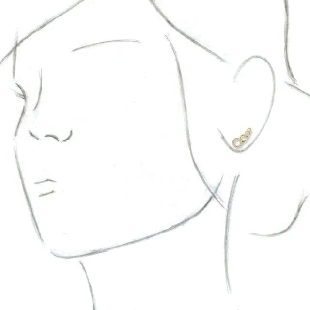 14K Yellow .06 CTW Diamond Geometric Ear Climbers