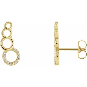 14K Yellow .06 CTW Diamond Geometric Ear Climbers