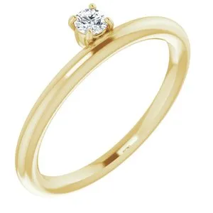 14K Yellow 1/10 CT Diamond Stackable Ring