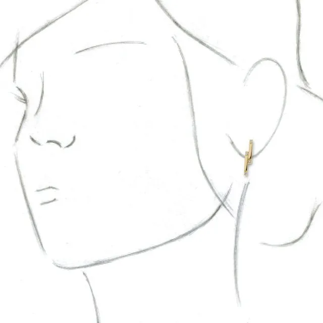 14K Yellow 1/10 CTW Diamond Bar Earrings