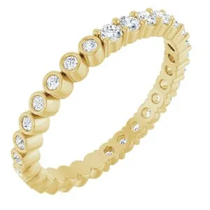 14K Yellow 1/2 CTW Natural Diamond Reversible Eternity Band Size 7