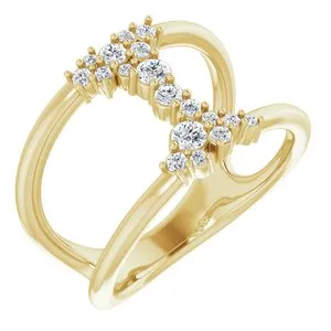 14K Yellow 1/3 CTW Diamond Negative Space Ring