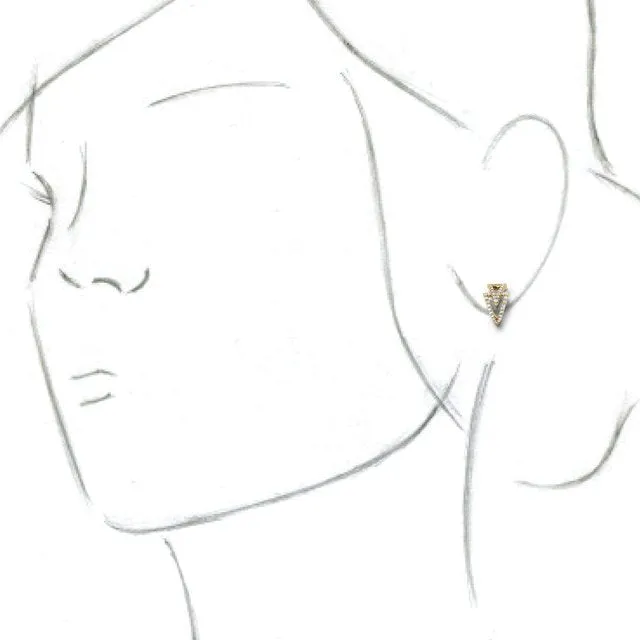 14K Yellow 1/4 CTW Diamond Geometric Hoop Earrings