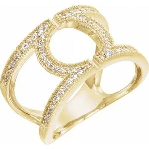 14K Yellow 1/4 CTW Round Geometric Diamond Ring