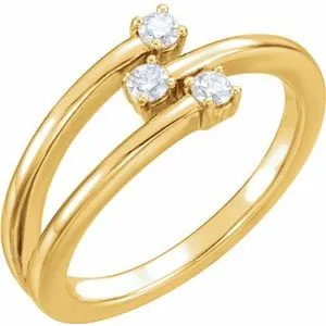 14K Yellow 1/5 CTW Diamond Freeform Ring