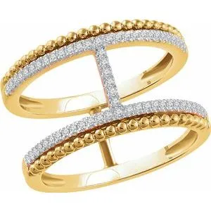 14K Yellow 1/5 CTW Diamond Negative Space Ring
