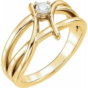 14K Yellow 1/8 CT Diamond Ring