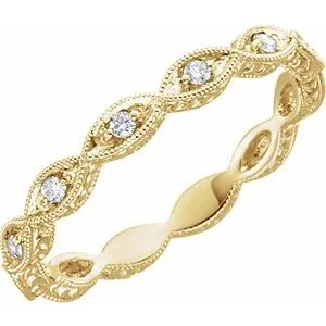 14K Yellow 1/8 CTW Diamond Anniversary Band Size 5