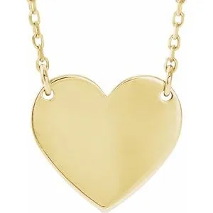14K Yellow 8x7.2 mm Heart 16-18" Necklace