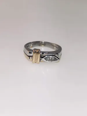 14K Yellow and White Gold Diamond Ring