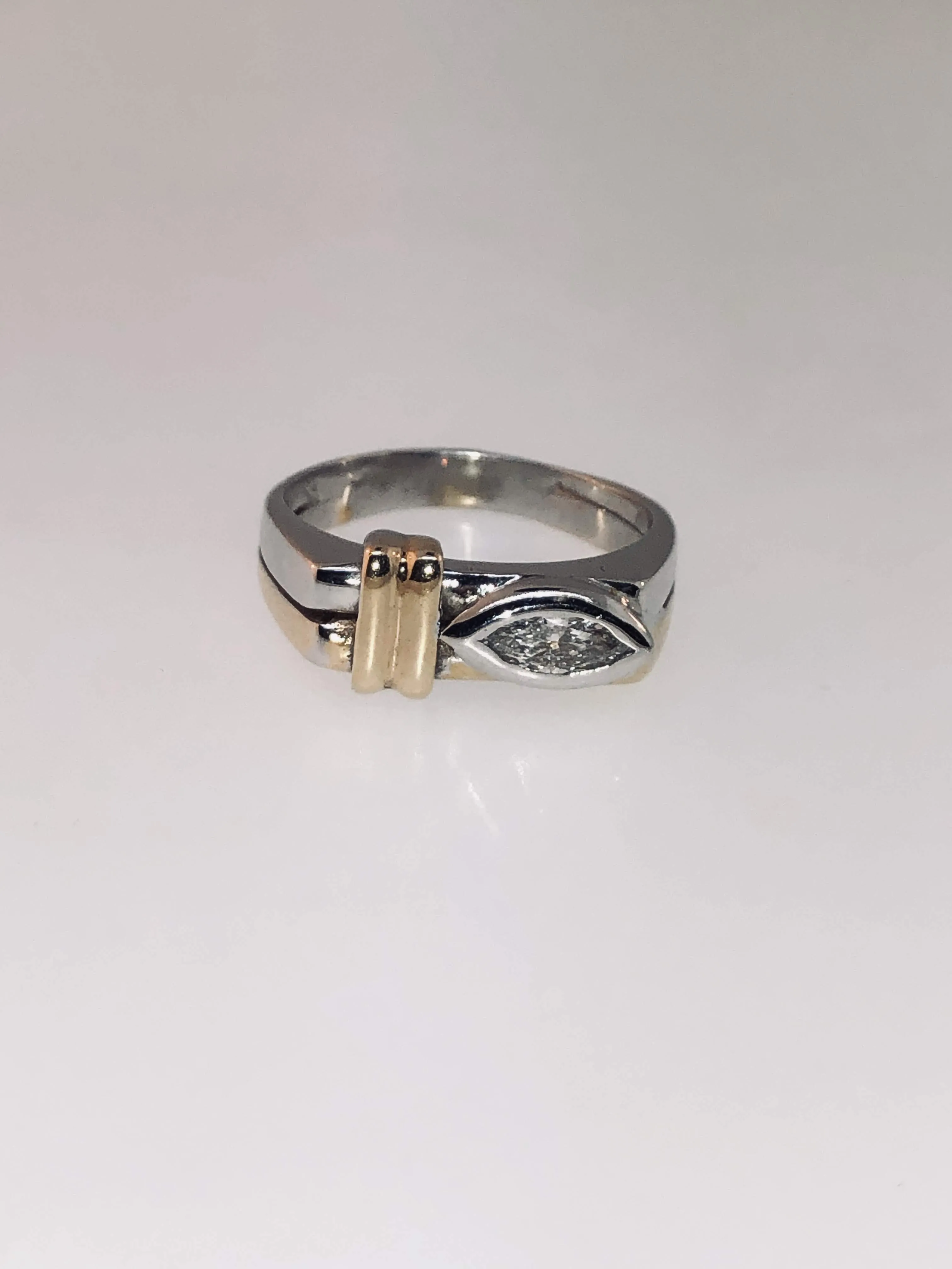 14K Yellow and White Gold Diamond Ring