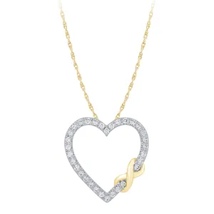 14K Yellow Gold 0.16Ctw Diamond Heart Pendant