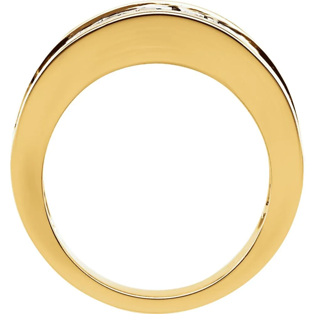14k Yellow Gold 1 CTW Diamond Baguette Anniversary Band Size 8