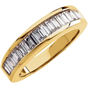 14k Yellow Gold 1 CTW Diamond Baguette Anniversary Band Size 8