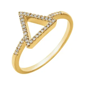 14k Yellow Gold 1/10 CTW Diamond Geometric Ring, Size 7