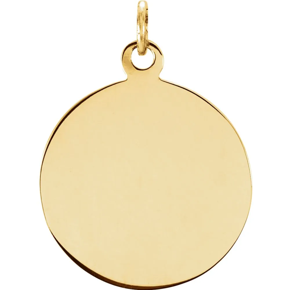 14k Yellow Gold 15mm Sacred Heart of Jesus Medal