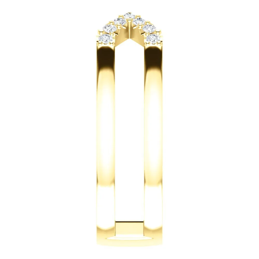 14k Yellow Gold 1/8 CTW Diamond Geometric Ring, Size 7