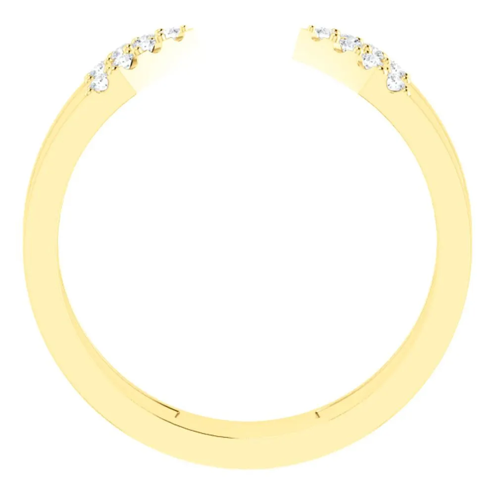 14k Yellow Gold 1/8 CTW Diamond Geometric Ring, Size 7