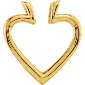 14k Yellow Gold 19.5x18.25mm Heart Pendant Enhancer