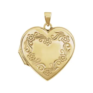 14k Yellow Gold 21x20mm Heart Locket
