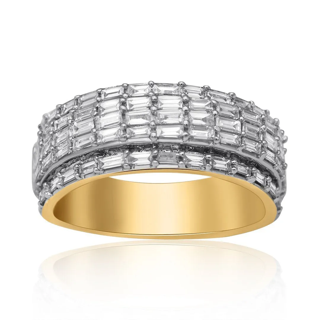 14k Yellow Gold Diamond Baguette Ring 1.67 Ctw