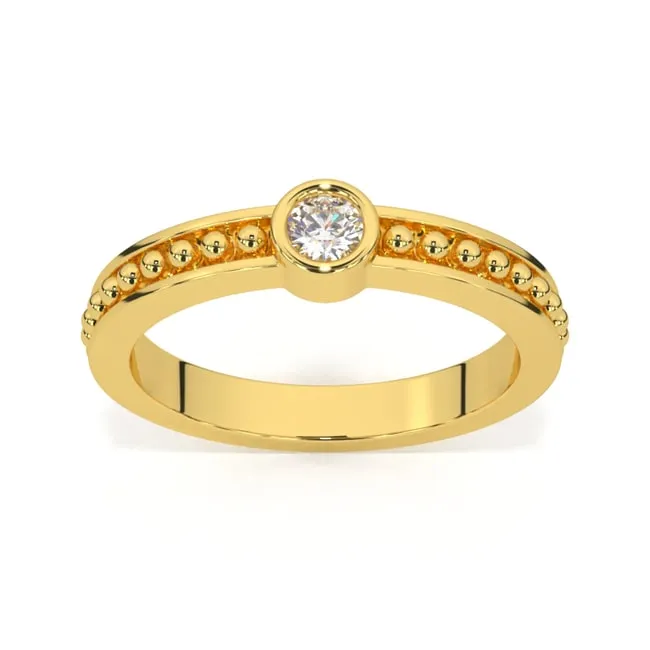 14k Yellow Gold Diamond Solitaire Stackable Rings (0.10.ct.tw)