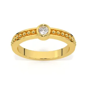 14k Yellow Gold Diamond Solitaire Stackable Rings (0.10.ct.tw)
